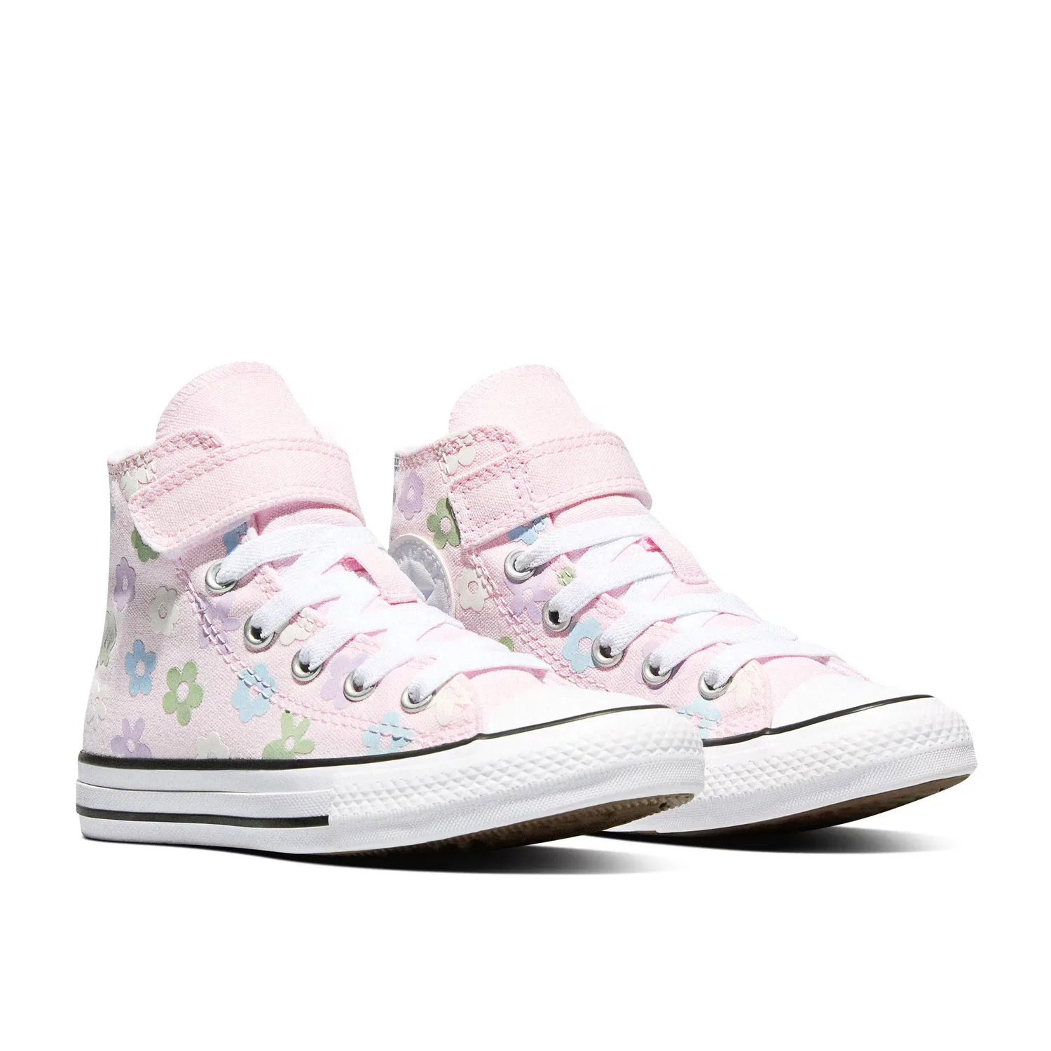 Детские кроссовки для девочек с цветочным принтом Chuck Taylor All Star 1V Bubbly Floral Converse, Rosa Claro — фото 2