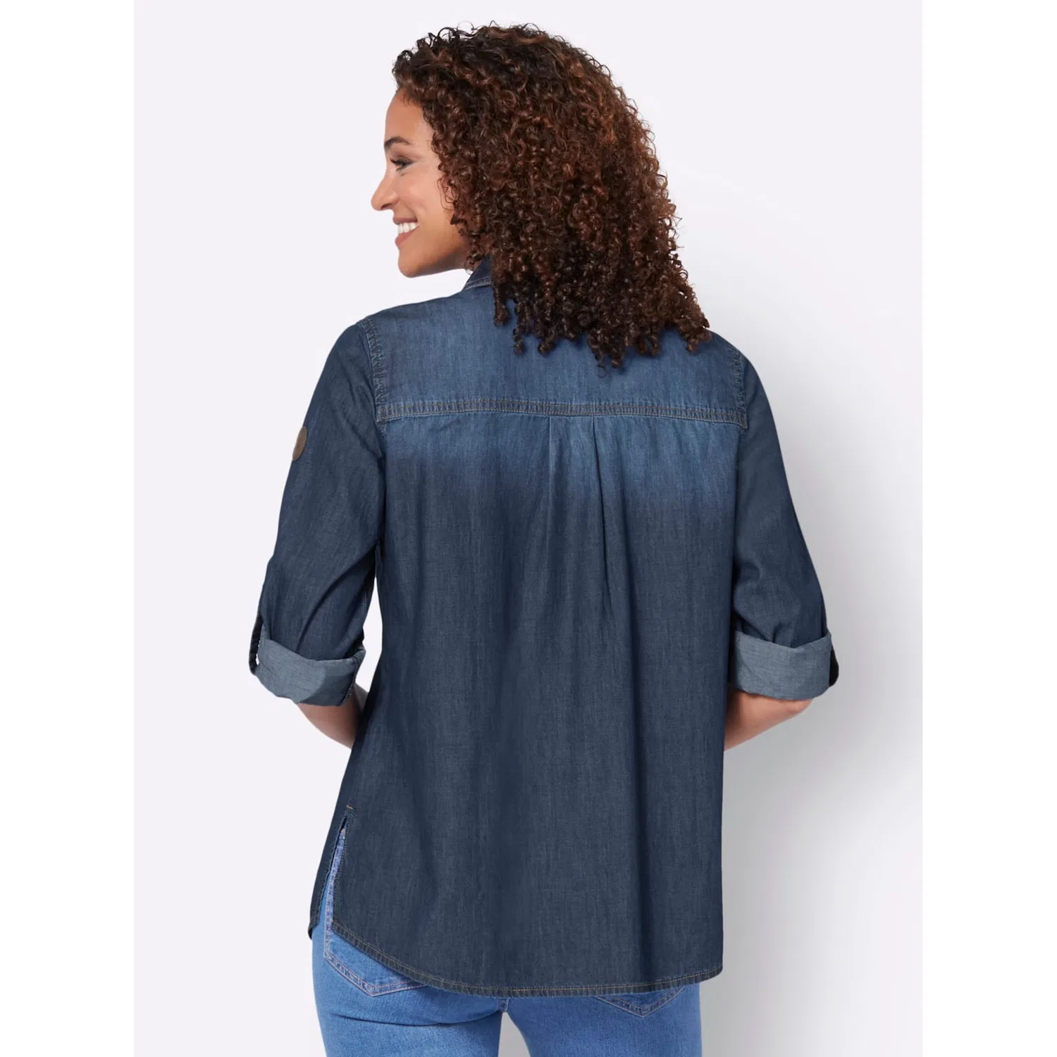 Женская джинсовая блуза на пуговицах Casual Looks, Blue Stone Washed — фото 2