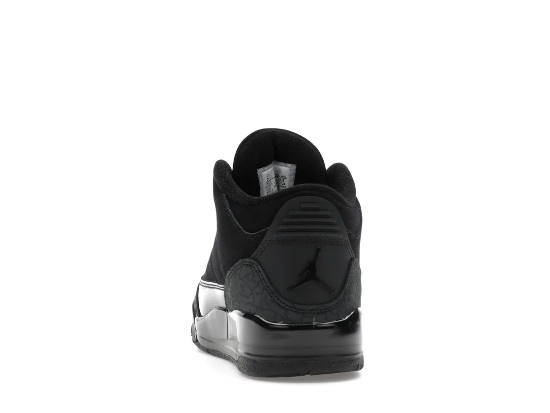 Детские кроссовки для мальчиков с замшевым верхом Jordan 3 Retro Jordan, Black/Dark Charcoal/Black — фото 4