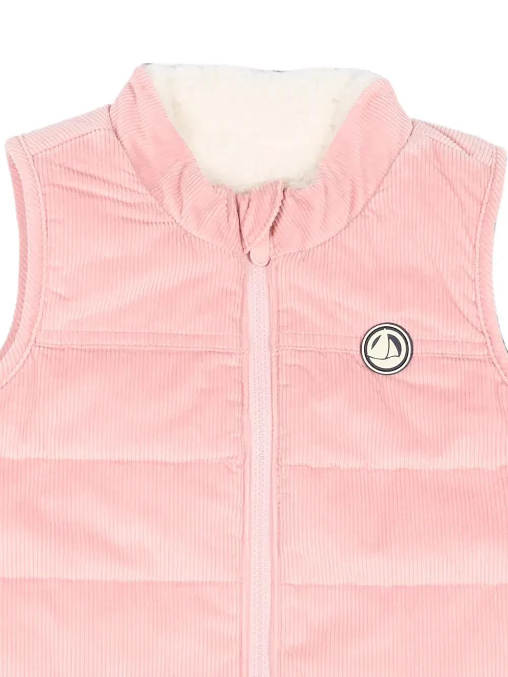 Стеганый вельветовый жилет Petit Bateau, розовый — фото 3