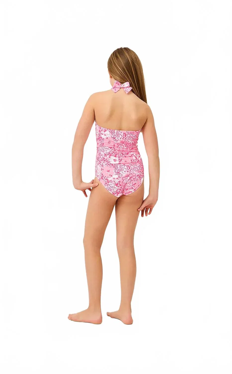 Детский купальник с цветочным принтом и розетками Maddie Flower Lilly Pulitzer, Conch Shell Pink Burst Of Joy — фото 2