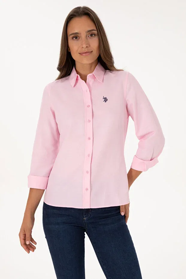 Женская рубашка с длинным рукавом Basics U.S. Polo Assn., Pink