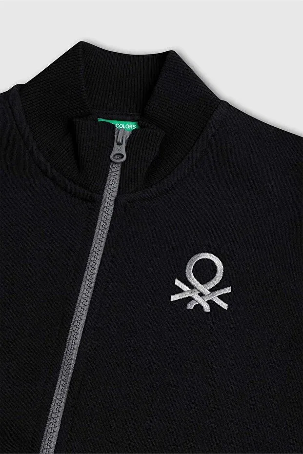 Детский кардиган с длинным рукавом для мальчиков Benetton, Black — фото 3