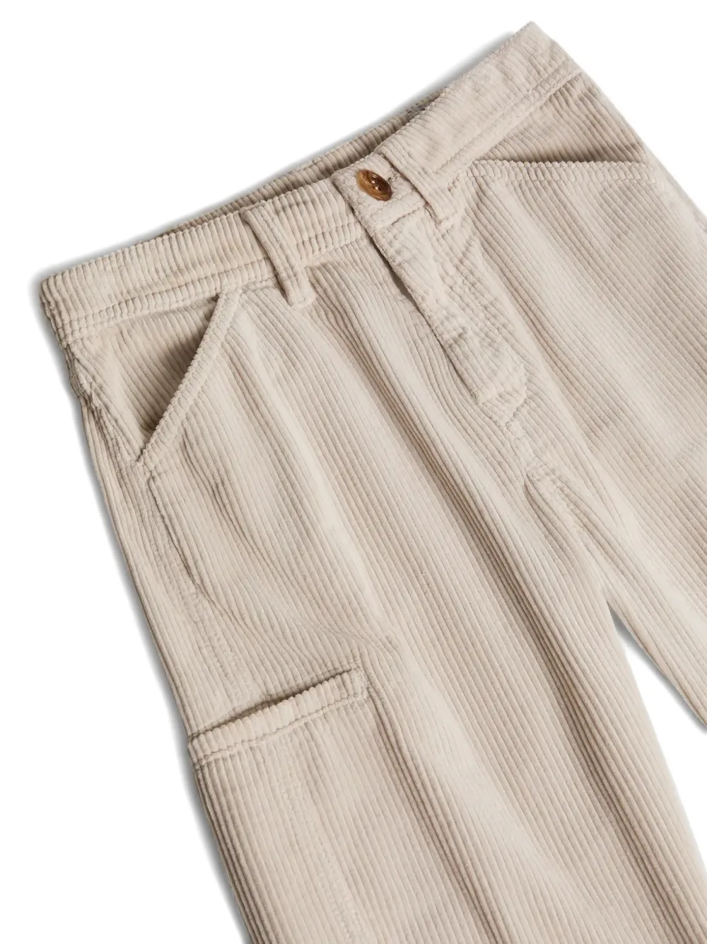 Брюки из вельвета эргономичного кроя Brunello Cucinelli Kids, бежевый — фото 3