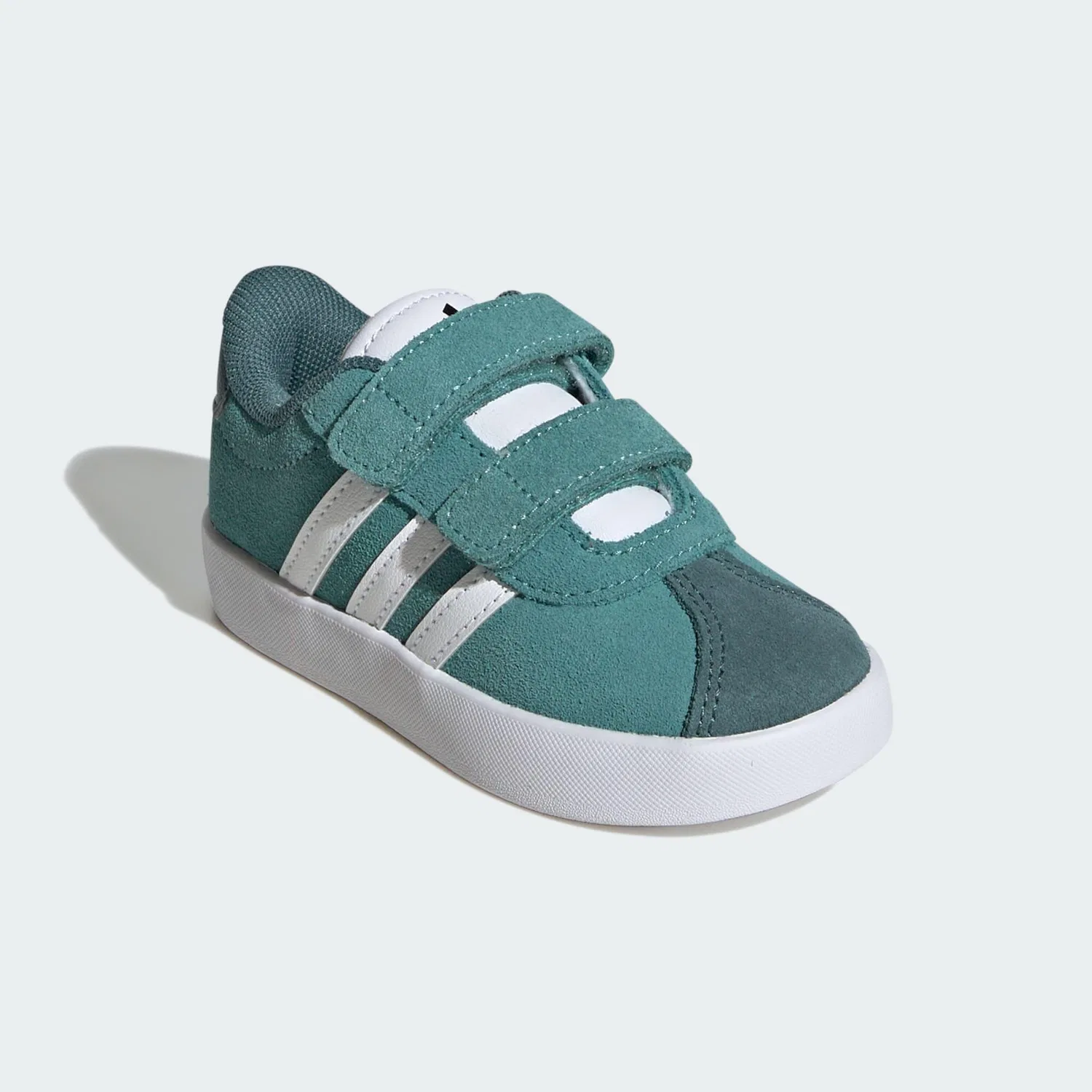 Детские кроссовки с липучками VL Court 3.0 Adidas, Wasserblau Weiss Atlantikblau — фото 4