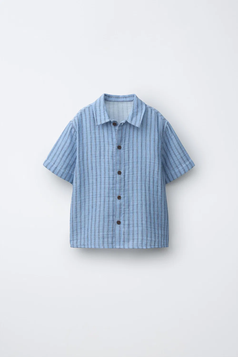 Рубашка в полоску с текстурой ZARA, Blue