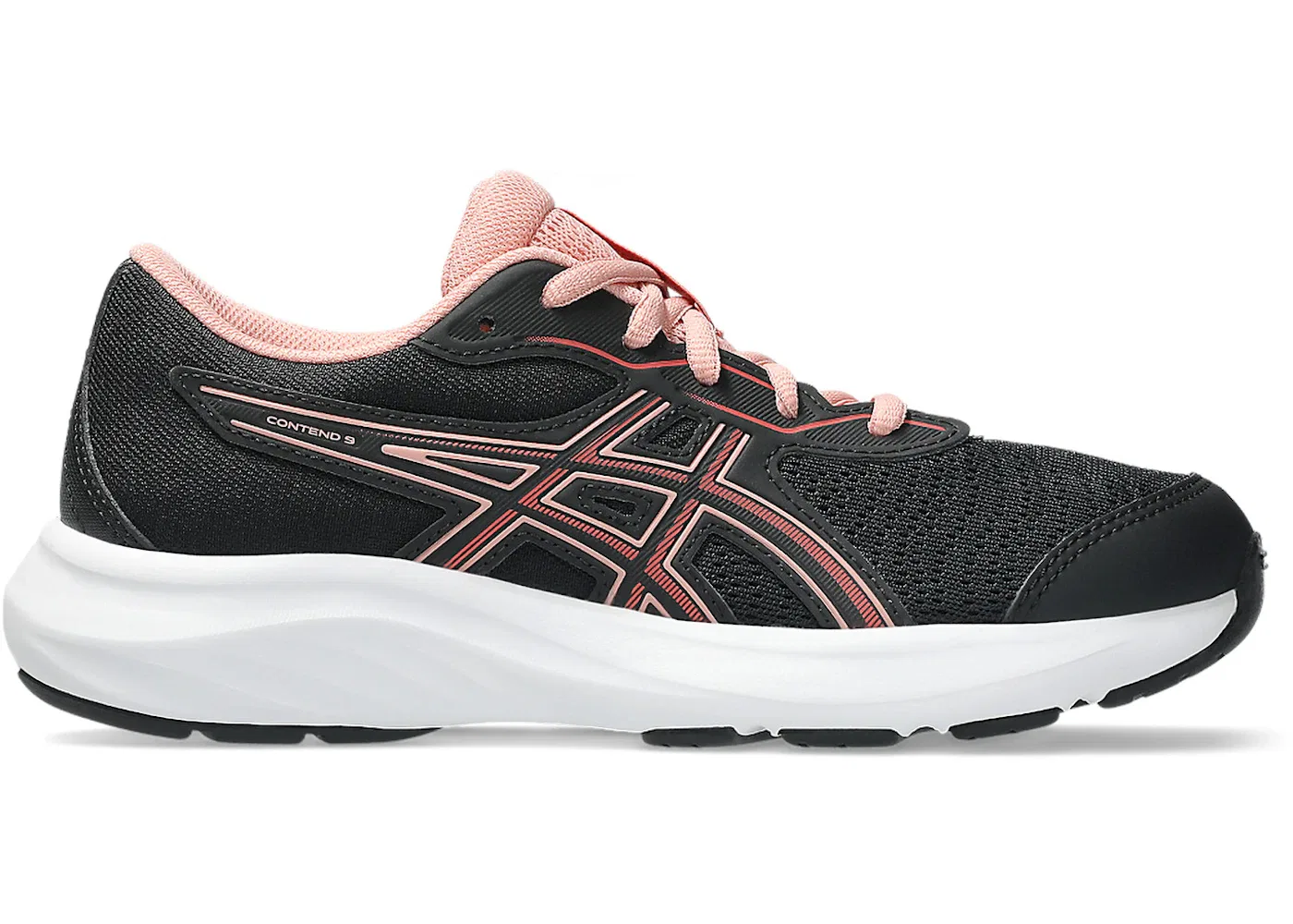 Детские кроссовки для бега ASICS Contend 9, Black/Dark Pink Clay