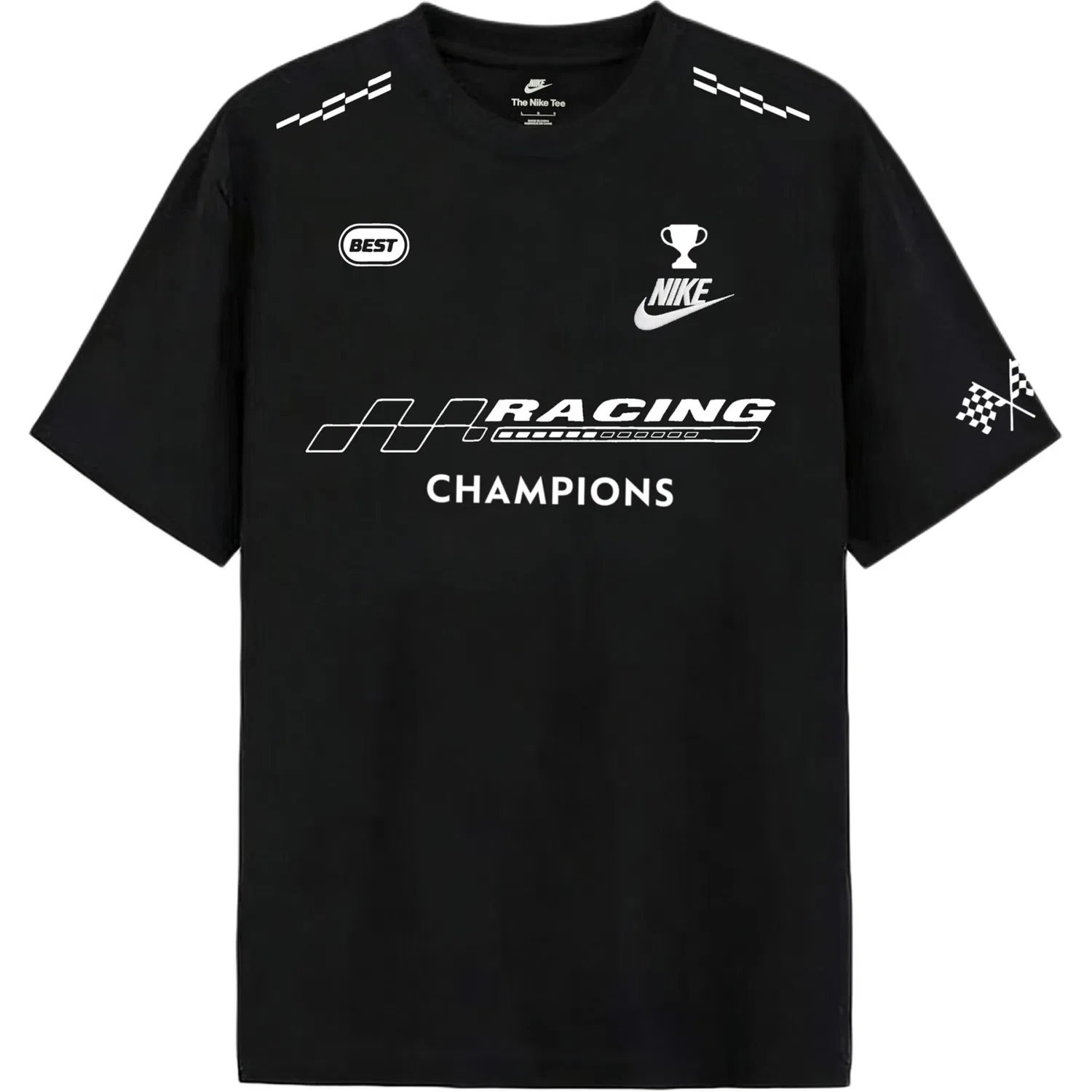 Футболка Crew Neck, Sportswear, Nike, Black Racing Suit