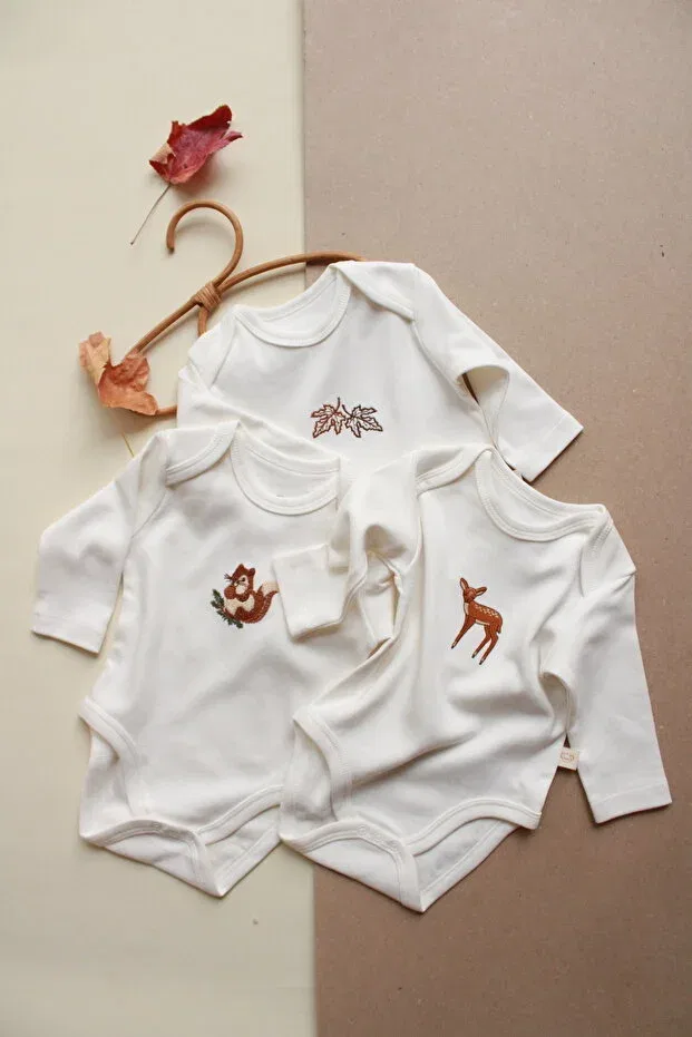 Детское боди-комбинезон для новорожденных с длинным рукавом Oh La La Koala For Little Ones, Cream