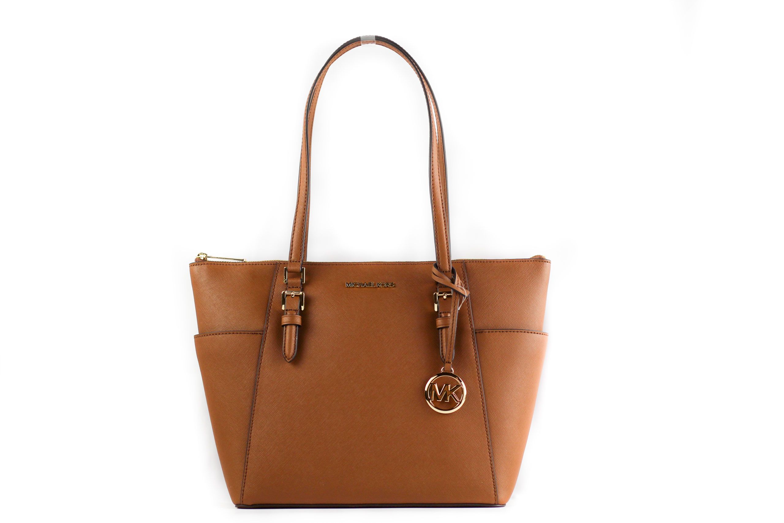 

Сумка-тоут Charlotte Signature из кожи с большой застежкой-молнией сверху Michael Kors