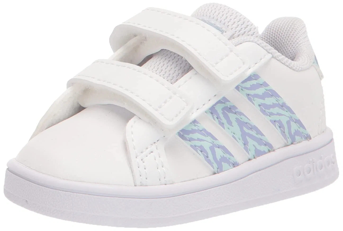 Детский кроссовок на липучке Grand Court Lifestyle Hook and Loop Adidas, White Vision Metallic