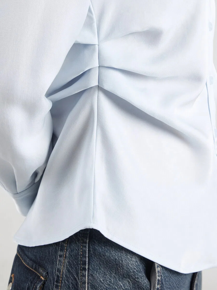 Блузка Calvin Klein пастельно-голубого цвета — фото 3