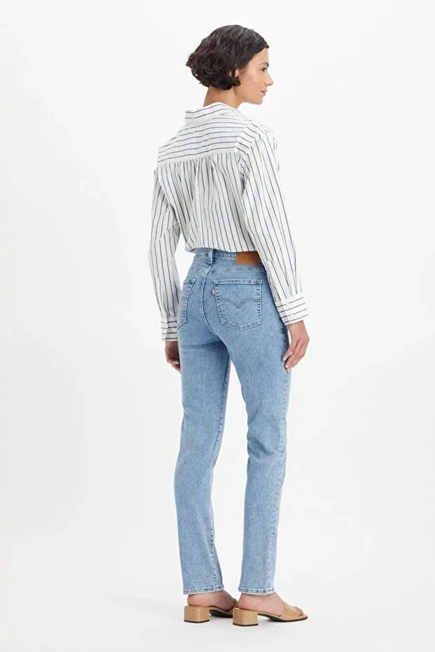 Женские джинсы прямого кроя с высокой талией 724 High Rise Straight Levi'S, Med Indigo - Worn In — фото 4