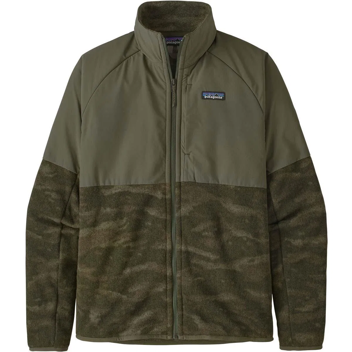 Флисовая куртка с усиленными плечами Patagonia LW Better Sweater Shelled Jacket, Ocean Camo/Basin Green — фото 3