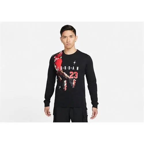 Мужская футболка с длинным рукавом Nike Air Jordan Holiday Brand, Schwarz