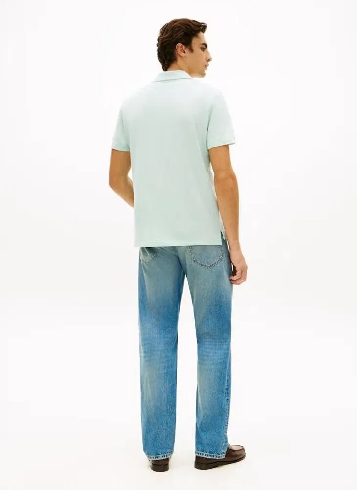 Поло с фактурной вязкой Regular fit Textured Oxford Pique Tommy Hilfiger, мятный — фото 2