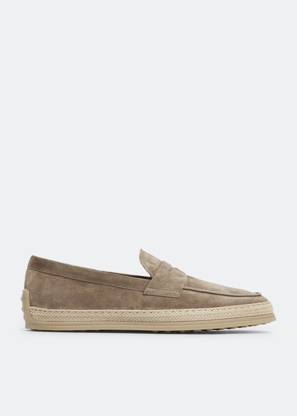 

Лоферы TOD'S Suede slip-on loafers, бежевый