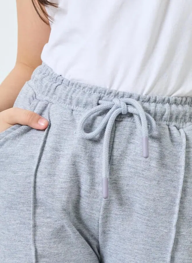 Брюки-джоггеры с защипами, модель Wide Leg, Styli, серый — фото 3