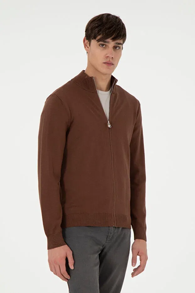 Мужской кардиган из трикотажа Basics U.S. Polo Assn., Brown