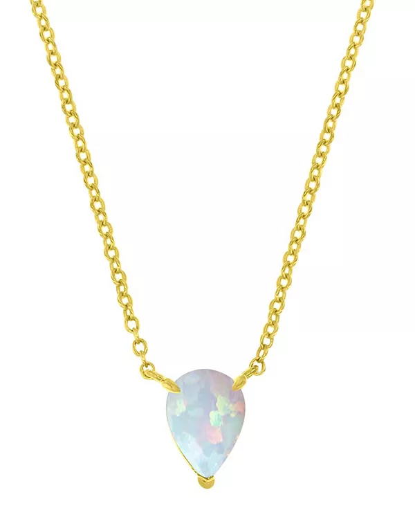 

Ожерелье с подвеской-солитером из выращенного в лаборатории опала грушевидной огранки, 18 дюймов (5/8 карата) Macy'S, gold