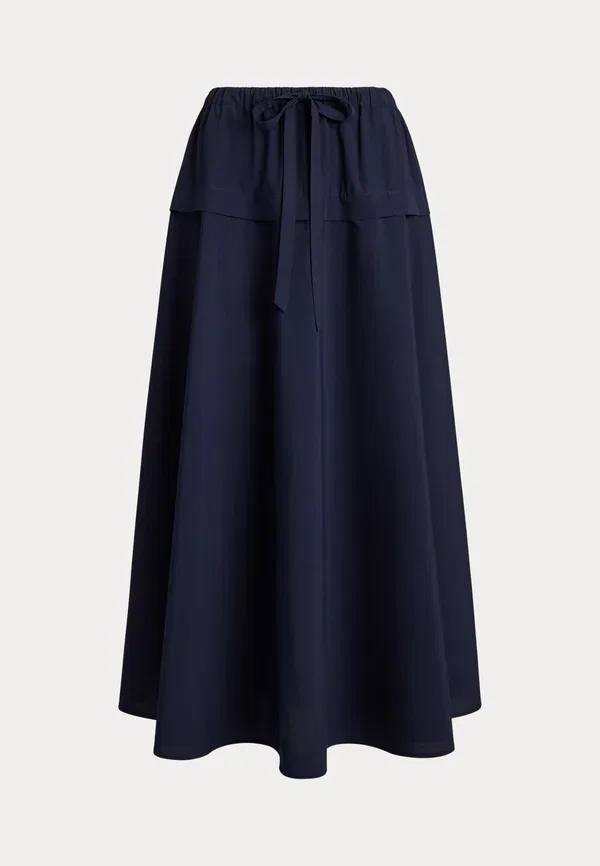 Юбка хлопковая A-line, Cotton canvas a-line skirt, Polo Ralph Lauren, Hunter темно-синий — фото 4