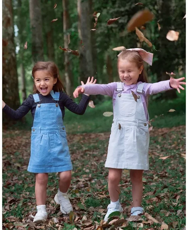 Детское платье-сарафан для девочек с принтом Fog Corduroy Overall Dress Dotty Dungarees, серый — фото 4