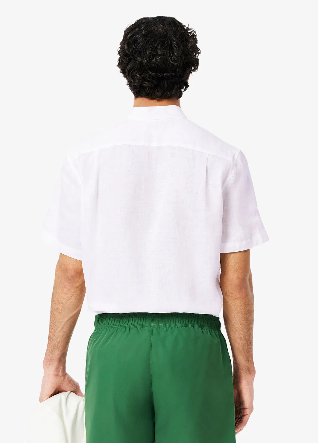 Рубашка Lacoste с воротником на пуговицах, короткий рукав, белый — фото 4