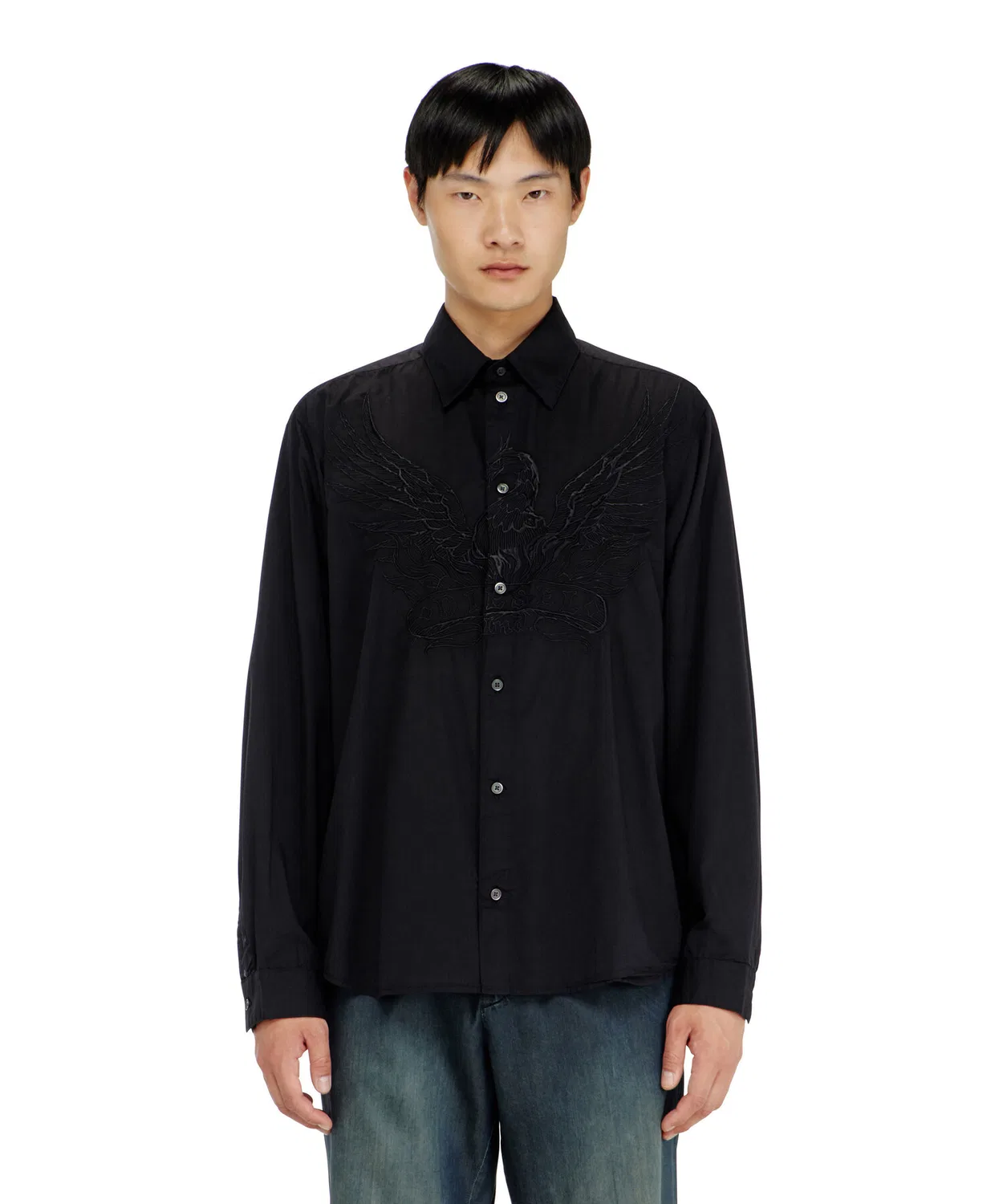 Мужская рубашка с длинным рукавомS-SIMPLY-A-JMCK DIESEL, Black