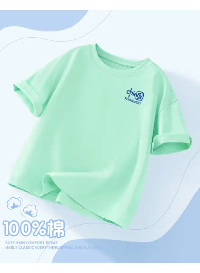 Футболка с коротким рукавом свободная хлопковая для мальчиков Jeanswest, зеленый