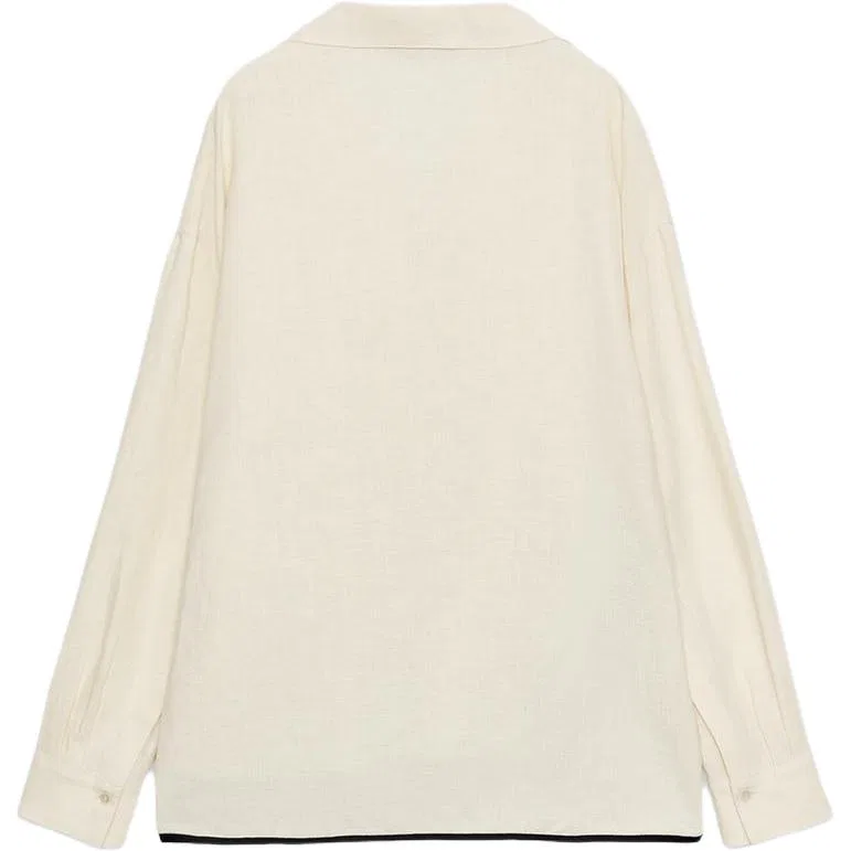ZARA Женская рубашка с лацканами ZW Shirts Beige — фото 3
