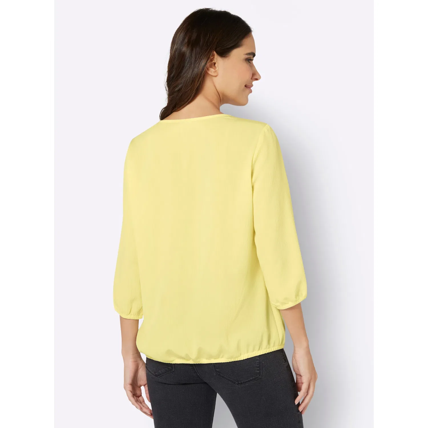 Женская блуза с V-образным вырезом Classic Basics, Yellow — фото 3