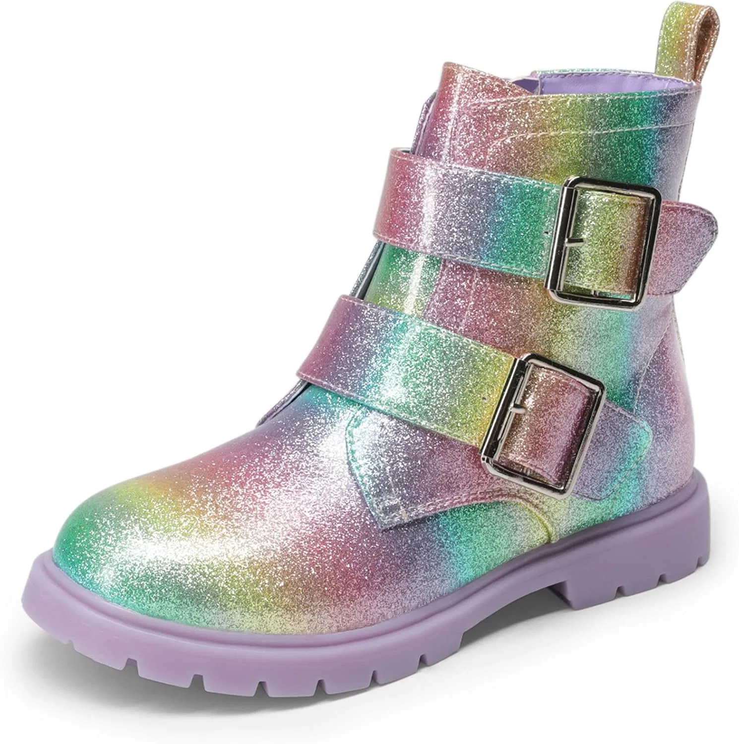 Детские ботинки для девочек на щиколотке с пряжками DREAM PAIRS, Rainbow