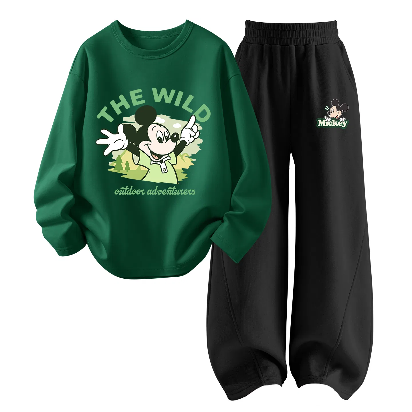 Детский спортивный комплект с принтом Di Good View Vintage Green+Di Smile Face Qi Black Disney