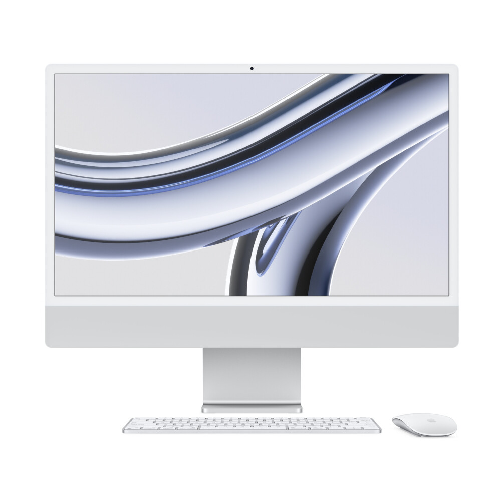 

Моноблок Apple iMac 24'' М3 (2023), 8 CPU/10 GPU, 8ГБ/256 ГБ, Gigabit Ethernet, Silver, английская клавиатура