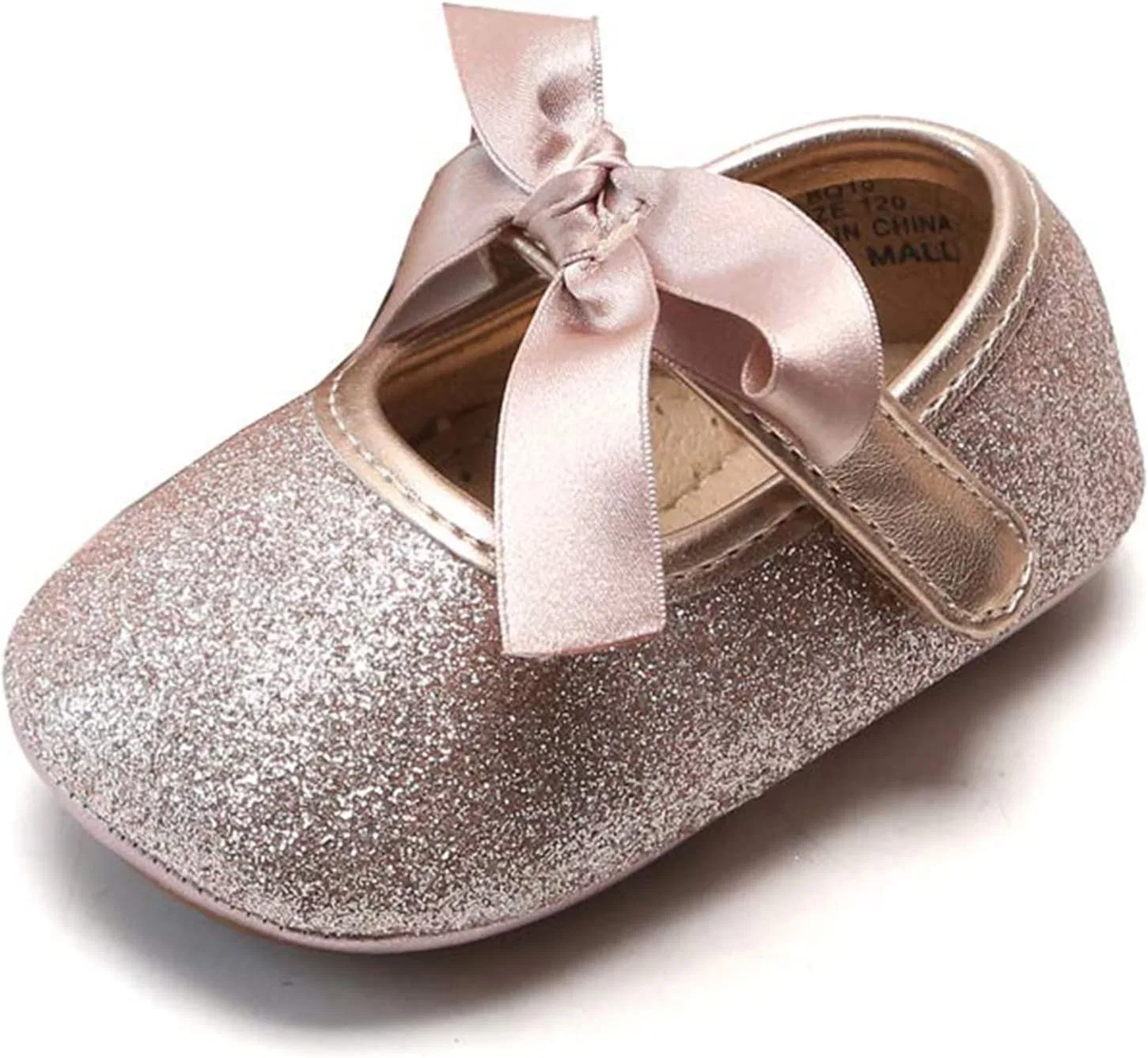Детские туфли Мэри Джейн на мягкой подошве Moccasins Rubber Sole Crib Shoes Felix & Flora, Pink — фото 2