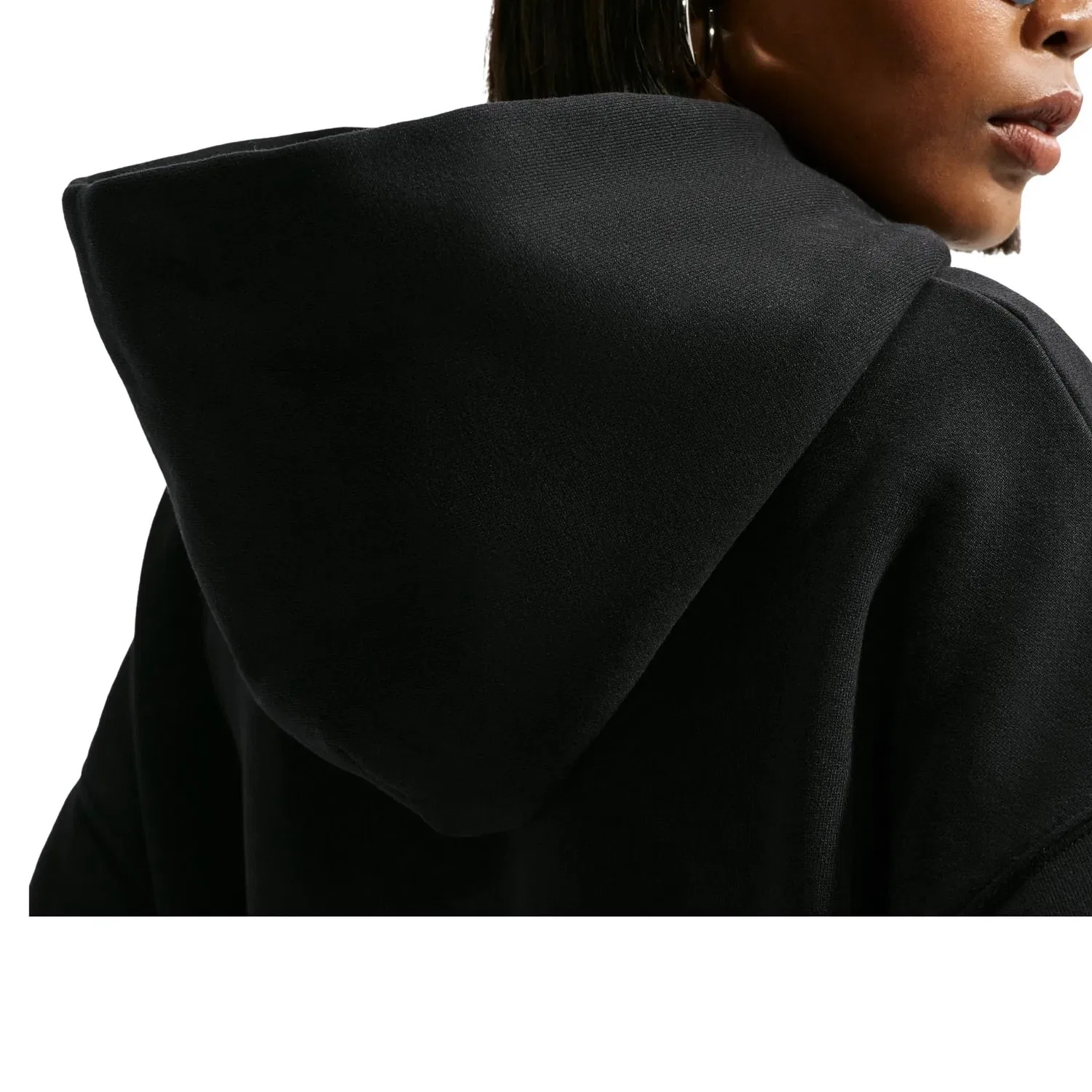 Женское худи Studio Fleece Medium Weight Hoodie 'Total Black Sail' Nike, Total Black/Sail — фото 3