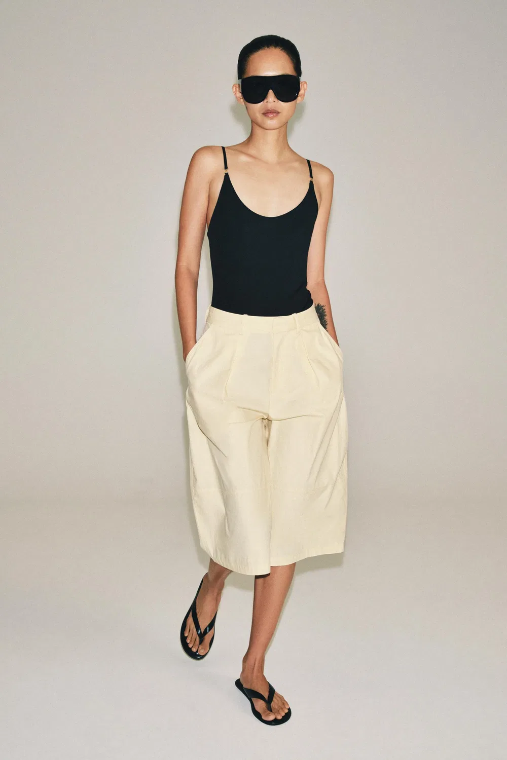 Боди с тонкими бретелями ZARA, Black