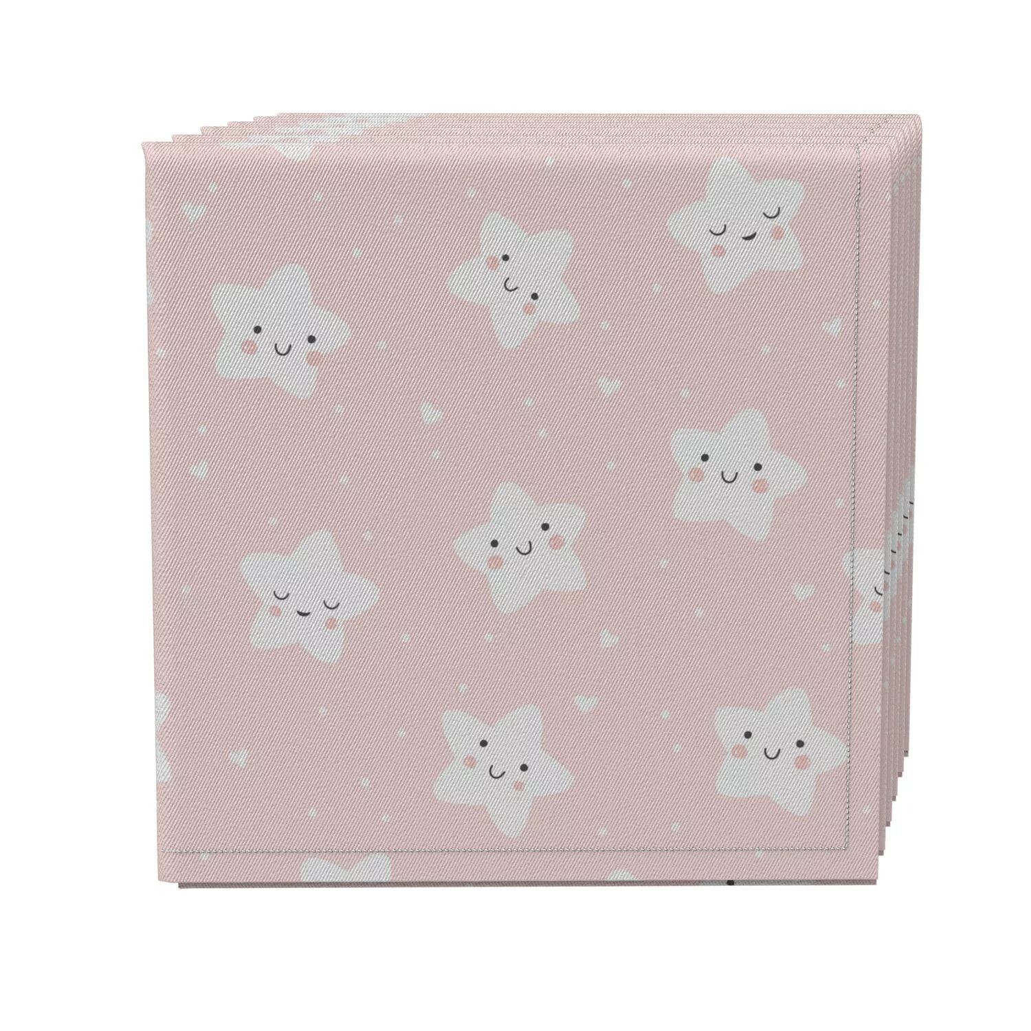 

Набор салфеток из 4 шт., 100 % хлопок, 20x20 дюймов, Happy Stars Pink