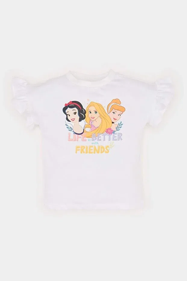 Детская футболка для девочек хлопковая Disney Princess Defacto, White-Wt34