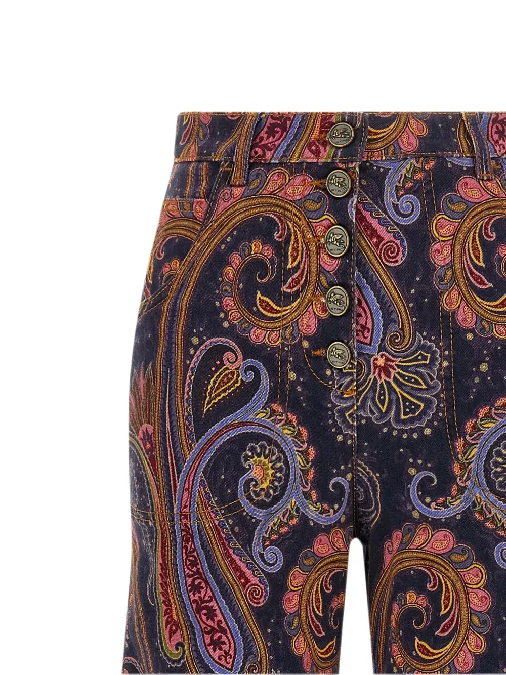 Расклешенные джинсы с принтом пейсли Etro, синий — фото 3