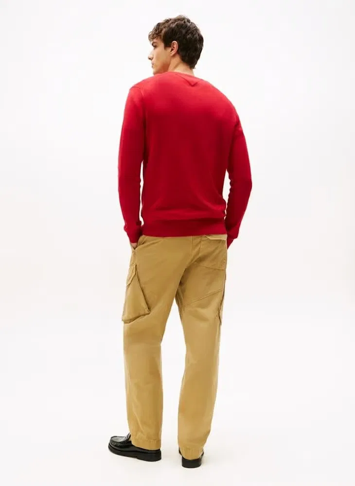 Пуловер с длинным рукавом Essential ssnl cotton crew neck Tommy Hilfiger, красный — фото 2