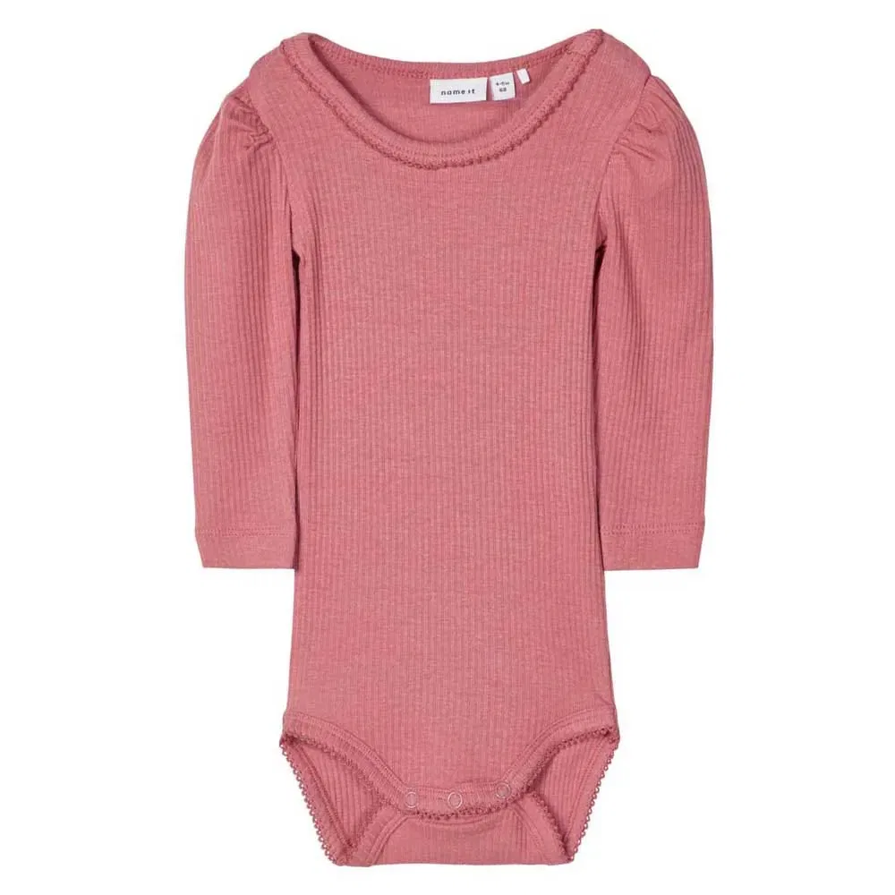 Детское боди для девочек с длинным рукавом Kabexi Long Sleeve Body Name it, Red
