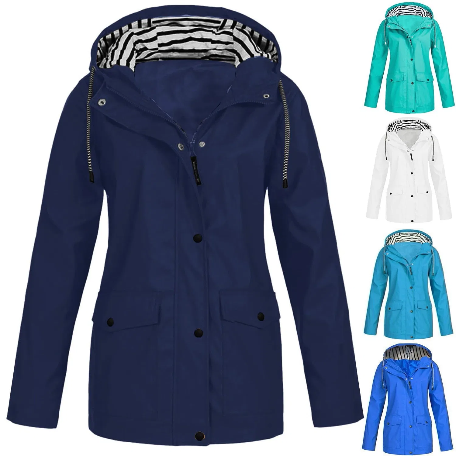 Женский дождевик с капюшоном из софтшелла, A2 Blu Navy
