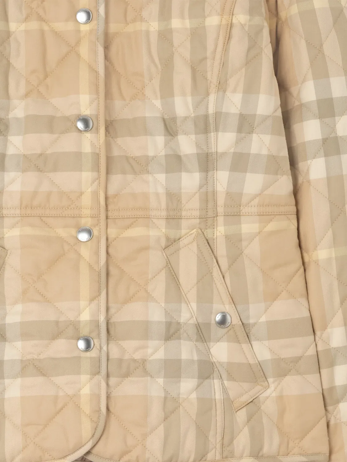 Стеганая куртка в клетку Burberry, нейтральные цвета — фото 2