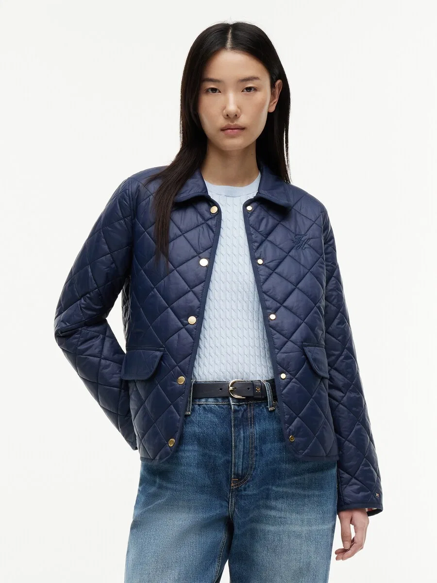 Куртка TOMMY HILFIGER межсезонья, темно-синяя — фото 3