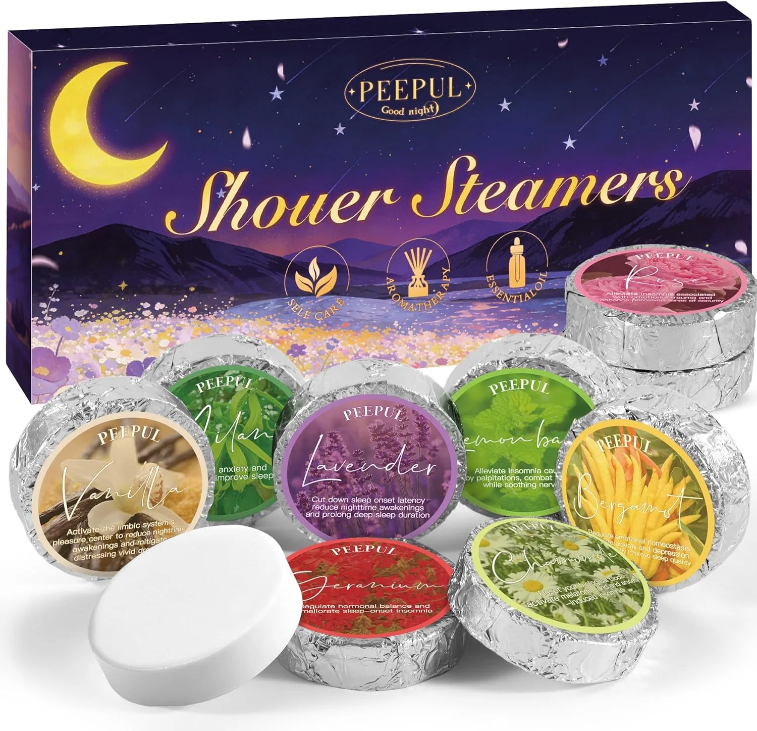 Душевые ароматические бомбочки, 10 шт, Peepul, Lavender