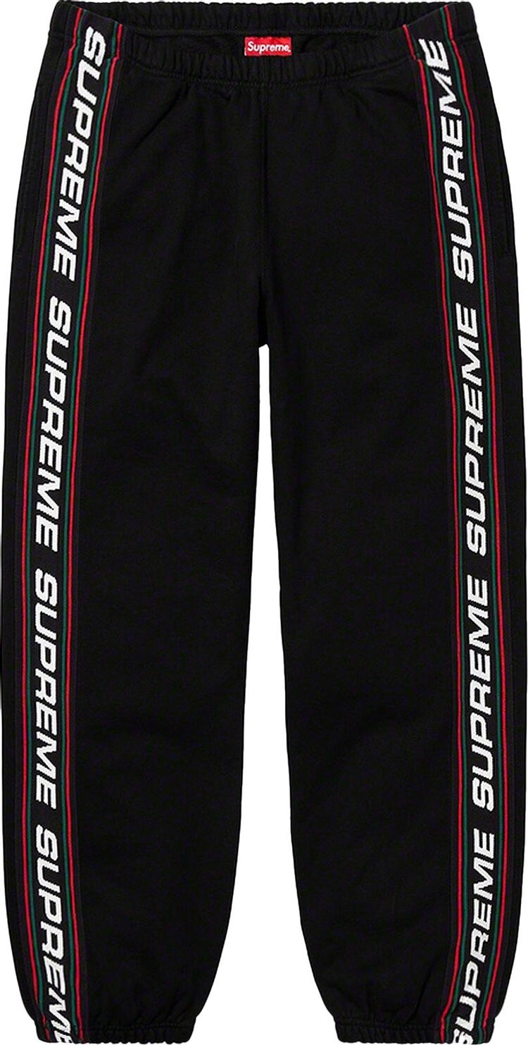 

Спортивные брюки Supreme Text Rib Sweatpant 'Black', черный