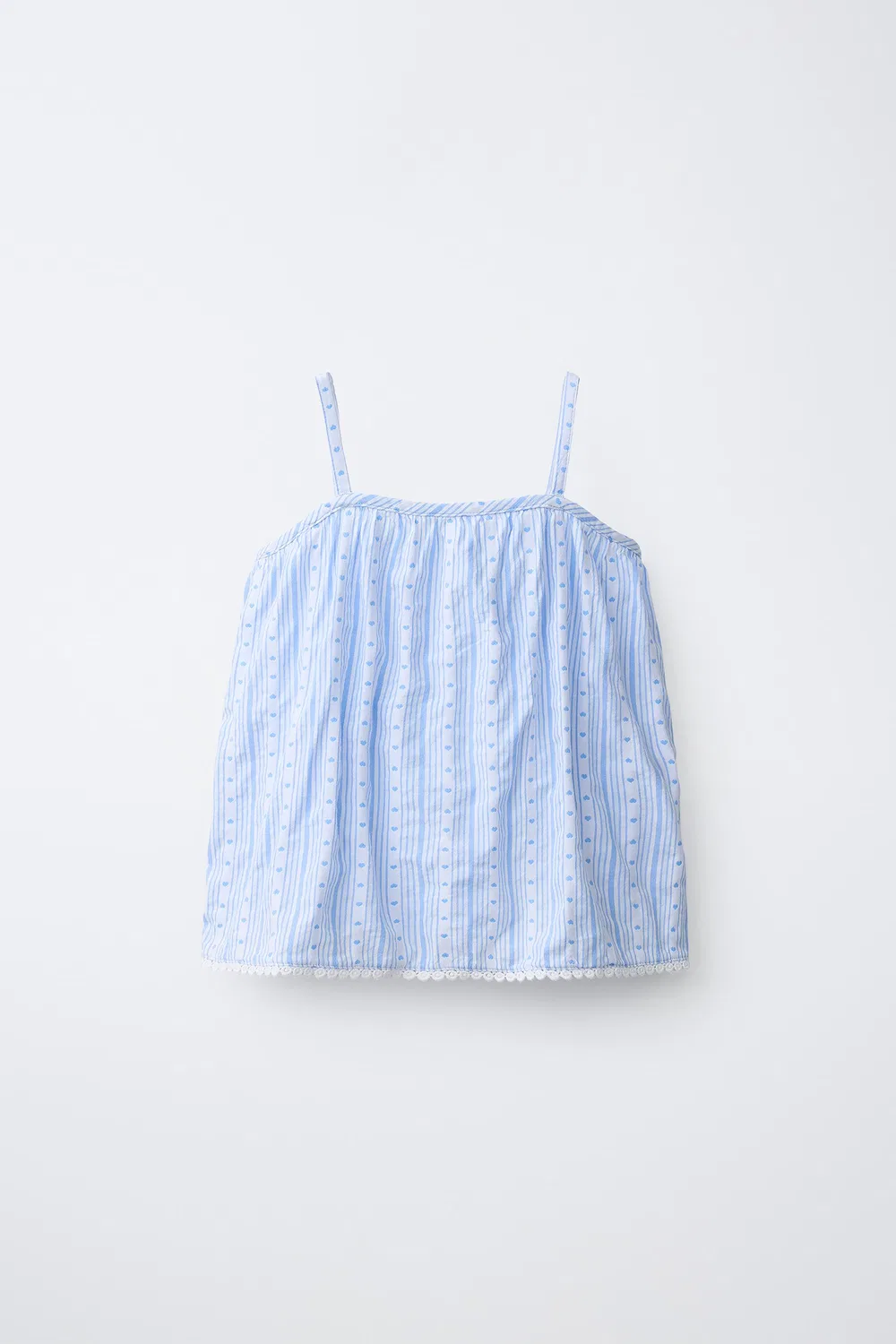 Пижама с полосатым и сердечным принтом, 6-14 лет. ZARA, Light blue — фото 2
