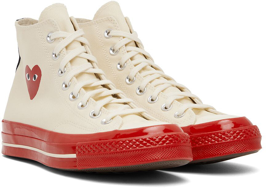 Бело-красные кроссовки Converse Edition Chuck 70 Comme des Garçons Play — фото 4