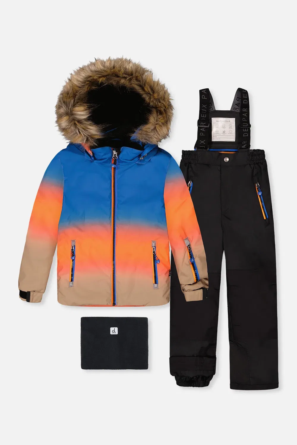 Детский комбинезон для мальчиков зимний непромокаемый Two Piece Play Snowsuit Deux par Deux, Blue and Orange Gradient